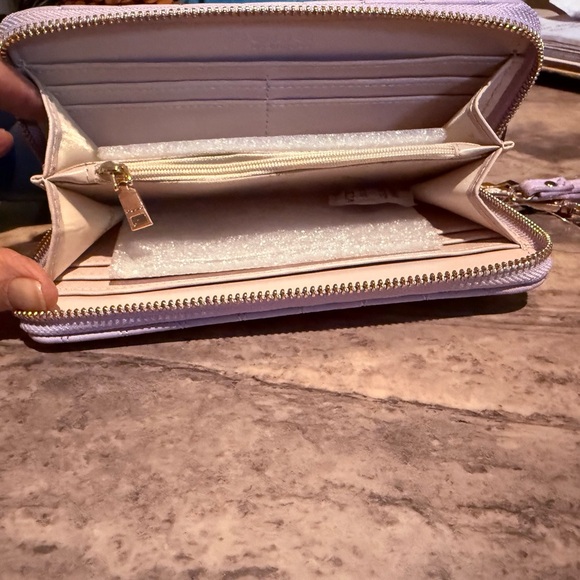 bebe Quilted Wristlet in Light Lavender with Gold Hardware - Picture 3 of 3